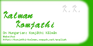 kalman komjathi business card