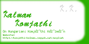 kalman komjathi business card